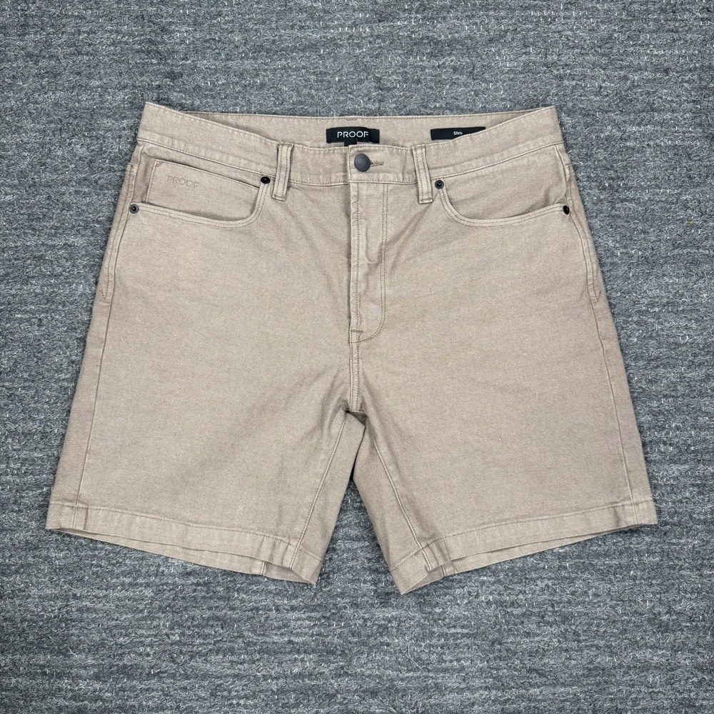 Proof Rover Shorts Men 32 Beige Canvas Utility 7" Inseam Huckberry Outdoor